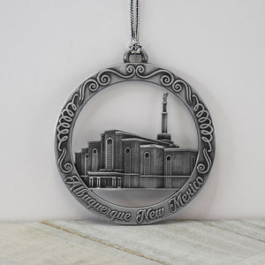 Albuquerue New Mexico Temple Antique Silver Ornament