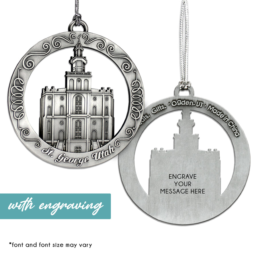 St George Utah Temple Ornament