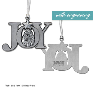 Joy Nativity Antique Silver Christmas Ornament by Lifebeats