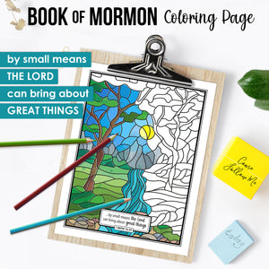 Book of Mormon Coloring by small means the lord can bring about great things - Instant Download