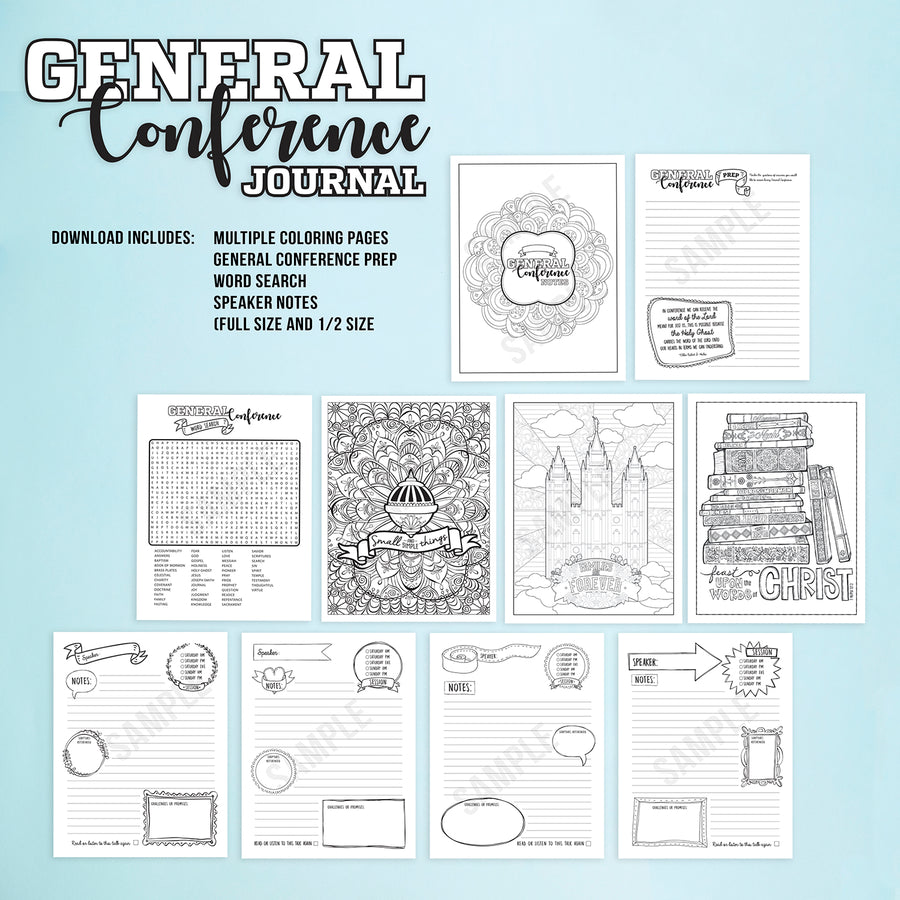 General Conference Journal Packet  - Instant Download