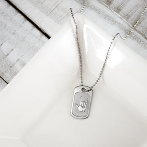 I Love You American Sign Language Dogtag