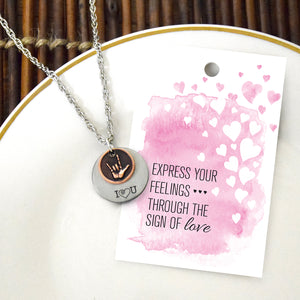 I Love You American Sign Language Charm Necklace