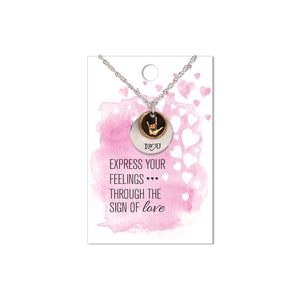 I Love You American Sign Language Charm Necklace