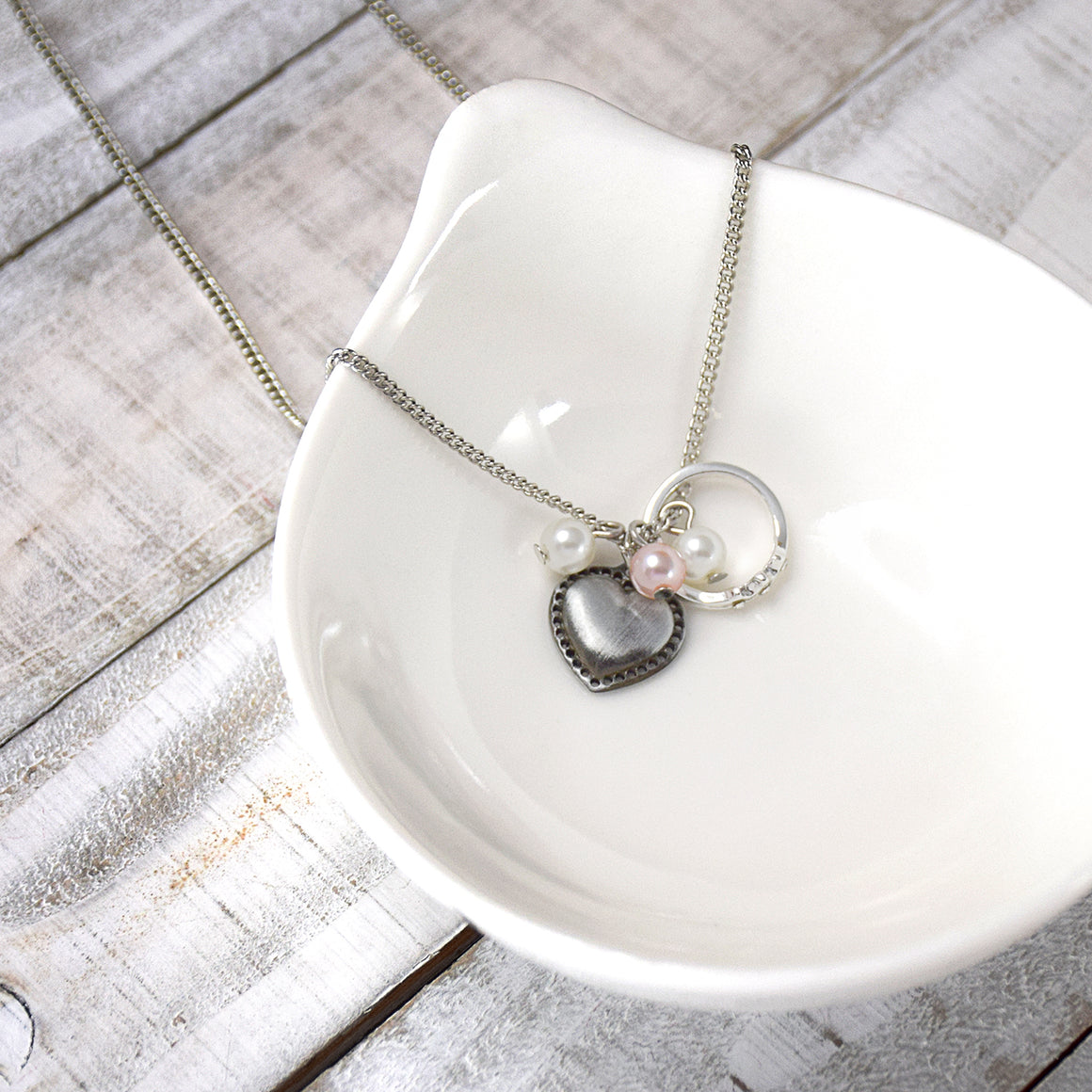 Glitter Sparkle Shine Necklace - Silver finish charm necklace