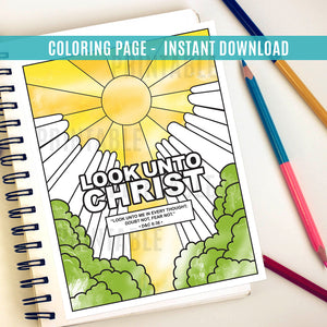 Look Unto Christ 2025 Youth Theme Coloring Page - Printable Coloring Page