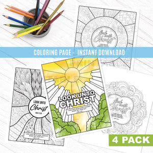 Look Unto Christ Coloring Page Bundle - 2025 Youth Theme Coloring Page - Printable Coloring Pages