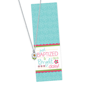 Baptism Daisy Bookmark and Necklace Set