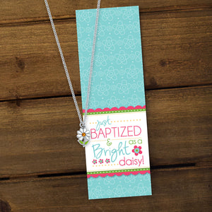 Baptism Daisy Bookmark and Necklace Set