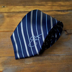 CTR Navy and Gray Stripe Microfiber Necktie