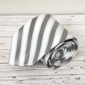 CTR Silver and White Stripe Microfiber Necktie