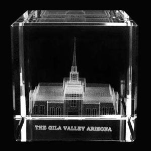 Boise Idaho Temple Laser Engraved Crystal Cube