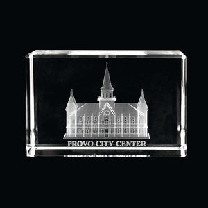 Boise Idaho Temple Laser Engraved Crystal Cube