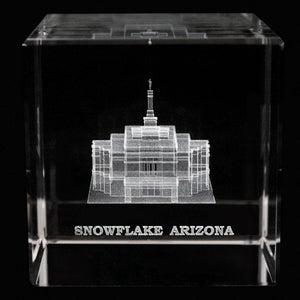 Boise Idaho Temple Laser Engraved Crystal Cube