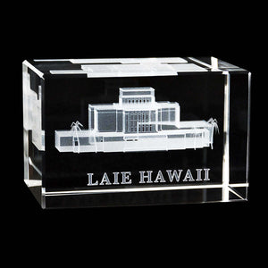 Boise Idaho Temple Laser Engraved Crystal Cube