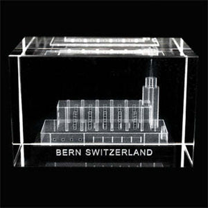 Boise Idaho Temple Laser Engraved Crystal Cube