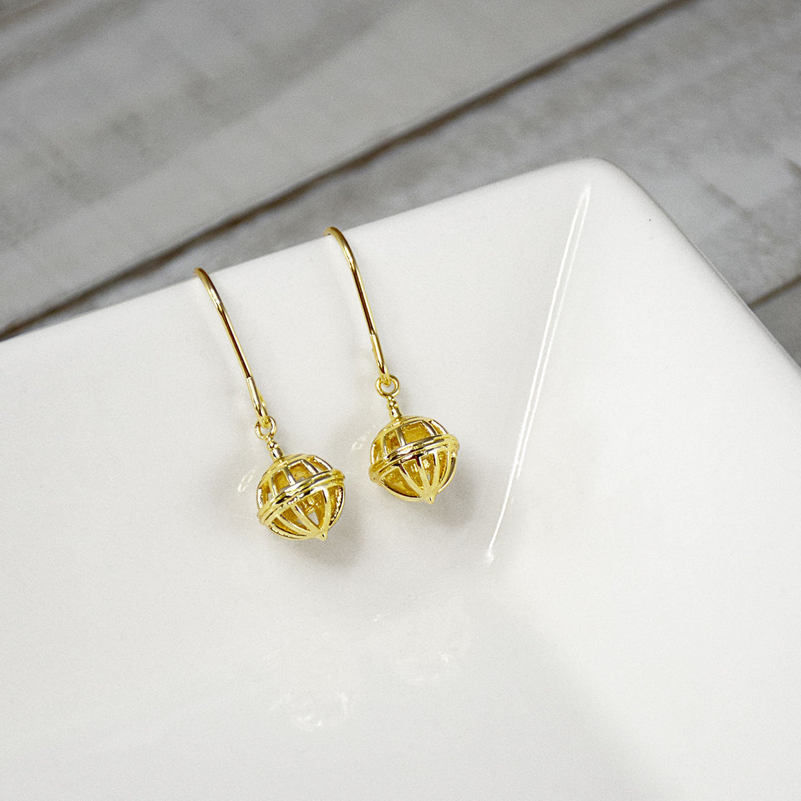 Liahona Gold 3D Earrings on Surgical Stainless Steel Posts