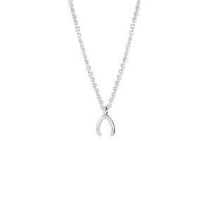Dainty Wishbone Charm Silver Necklace by Lifebeats