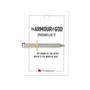 Two Tone Armour of God Sword Tiebar