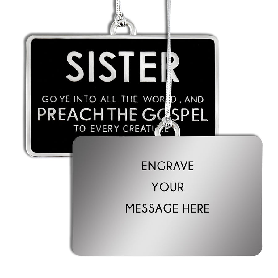 Sister Missionary Name Tag Silver Ornament by Ringmasters