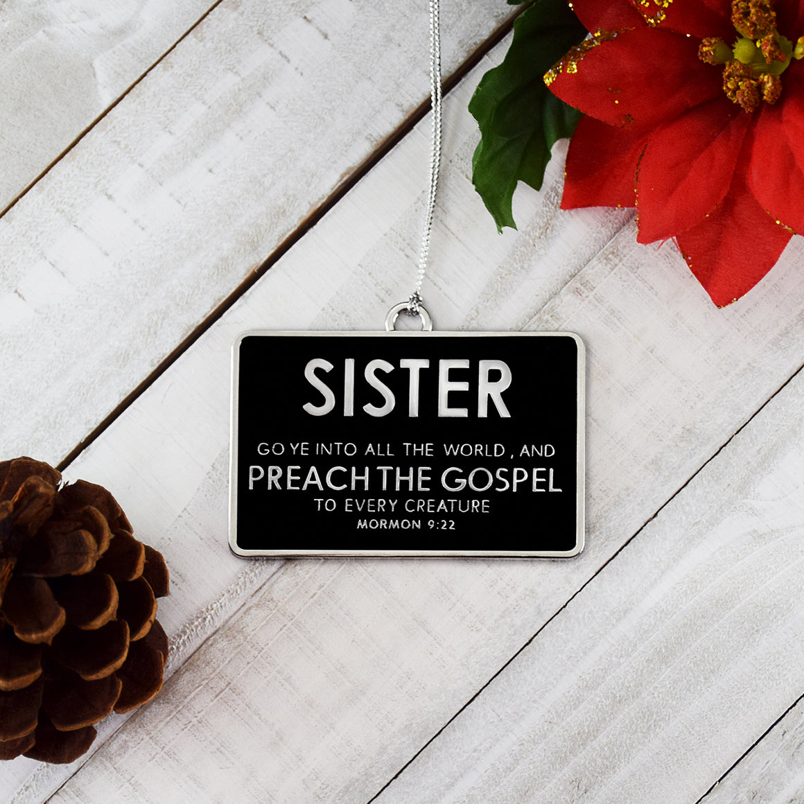 Sister Missionary Name Tag Silver Ornament by Ringmasters