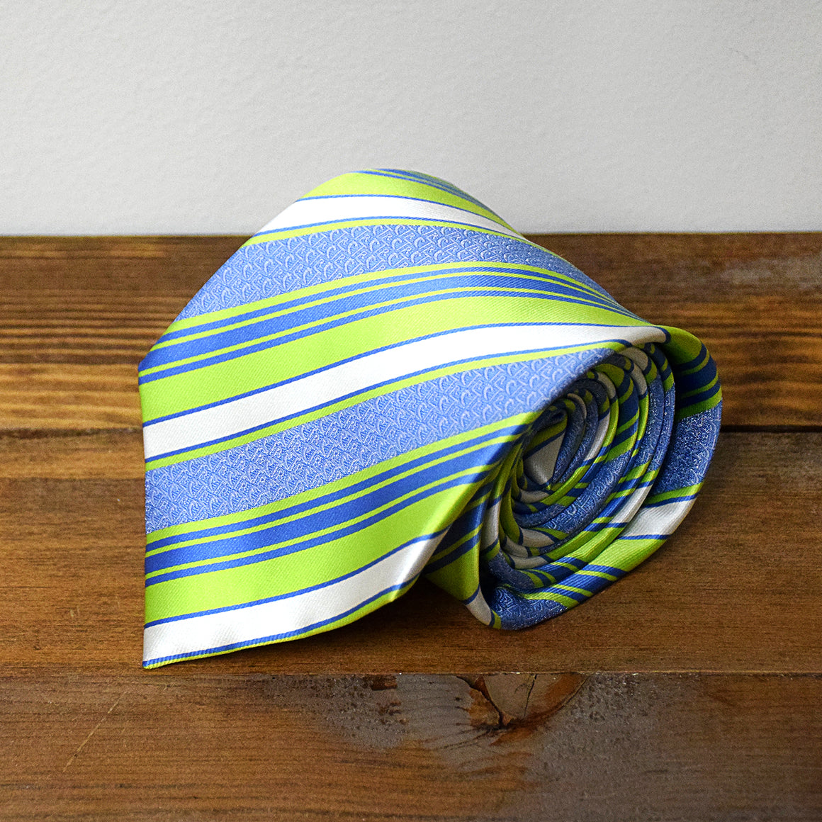 CTR Green and Blue Stripe Microfiber Necktie