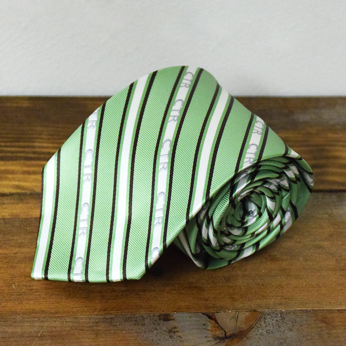 CTR Green and Brown Stripe Microfiber Necktie