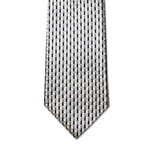 Silver and Black Microfiber Necktie