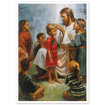 Christ Blesses The Children Print - 3x4" 50 pack