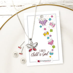 Child of God - Butterfly Necklace and Earring Set