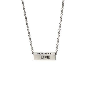 Happy Life - Square Bar Necklace