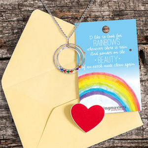 I Like to Look for Rainbows Baptism Circle Necklace