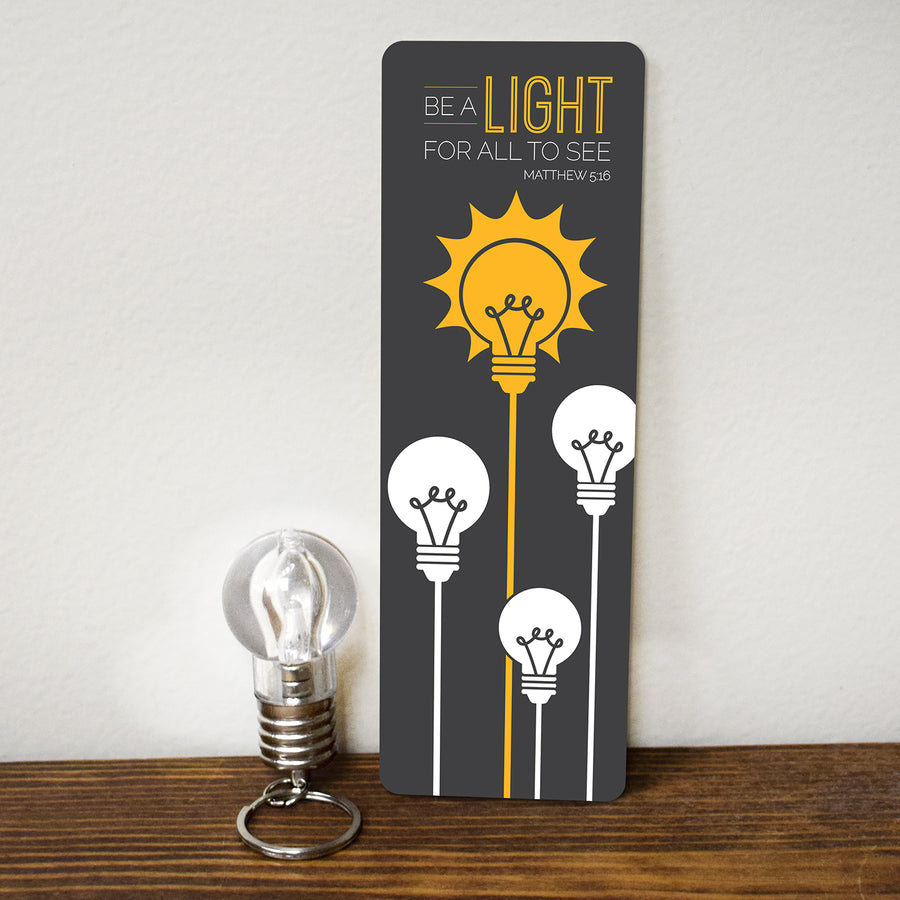Be A light for all to see - Lightbulb Key Chain and Bookmark Set
