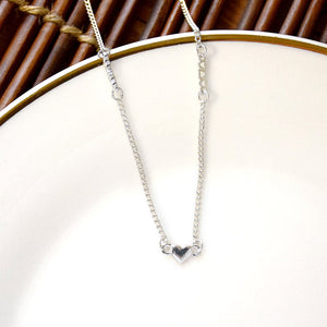 Live Simply Dainty Heart Necklace - Silver Finish