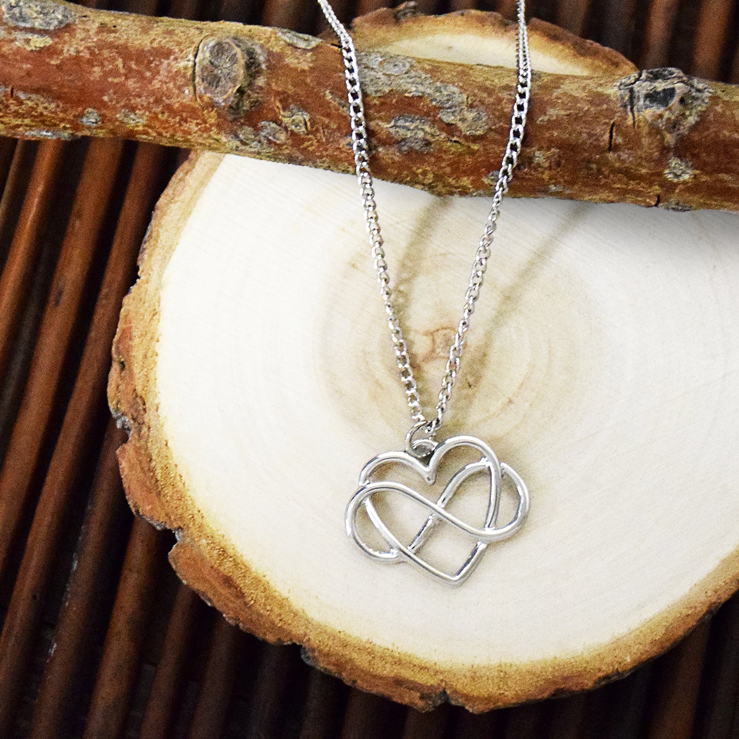 Forever and Always Necklace - Infinity Heart Silver Finish Charm - Shop  Ringmasters