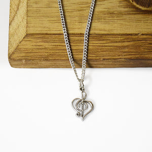 Song of the Heart - Silver Finish Necklace