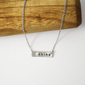 Shine Bar Necklace - Silver Finish