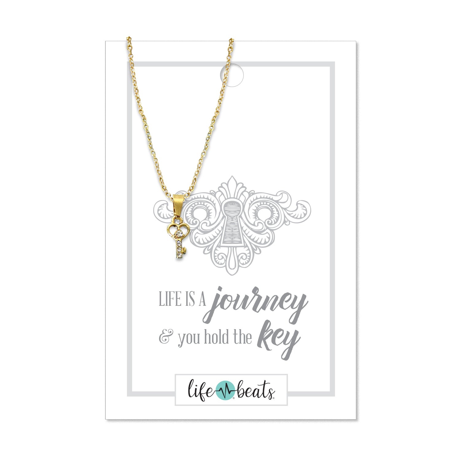 Life is a Journey - Dainty Key Necklace - Gold Finish Charm Necklace - Shop  Ringmasters