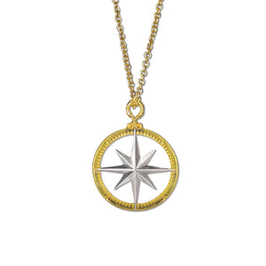 Inner Compass Necklace - Two-tone gold and silver finish