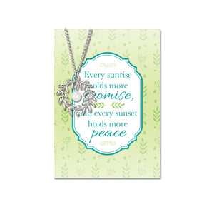 Peace Wreath Necklace - Silver Finish