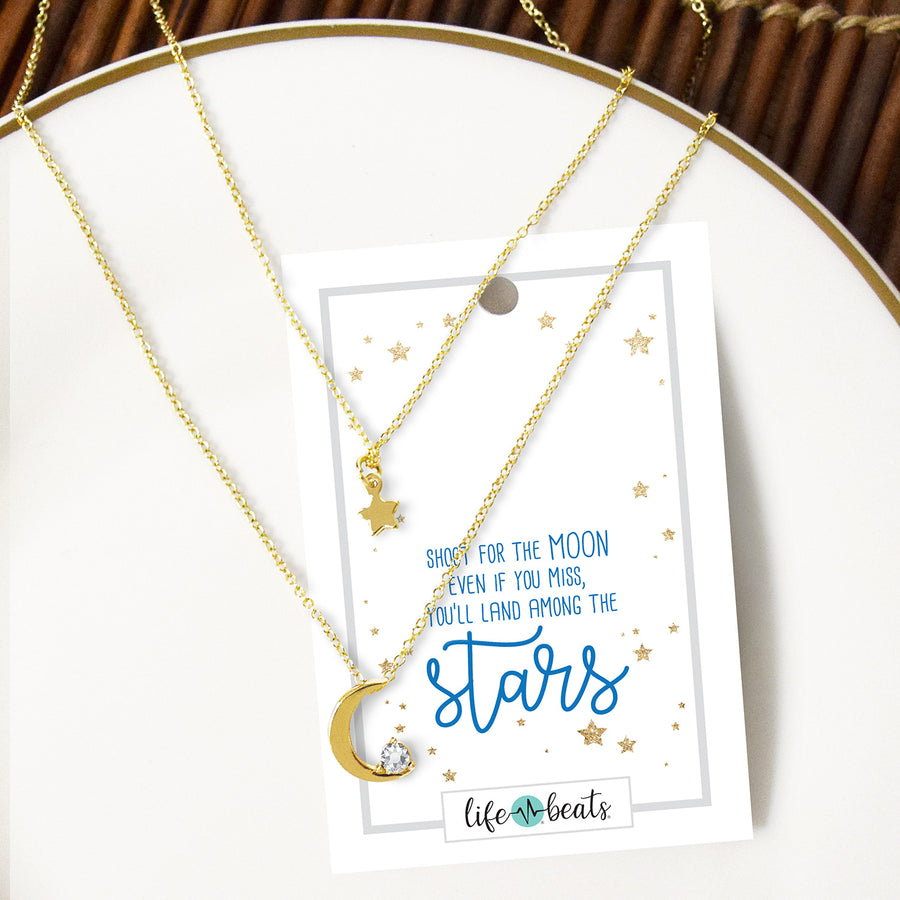 Shoot for the Moon Necklace - gold finish