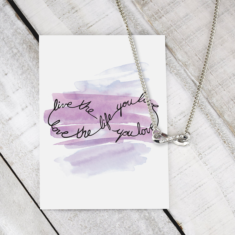 Love Life Necklace - Silver Finish Infinity Necklace