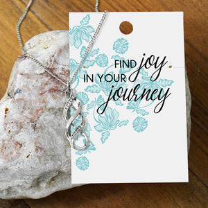 Joy In the Journey Necklace - Silver Finish with clear stones
