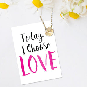 Love Disk Necklace - Gold Finish