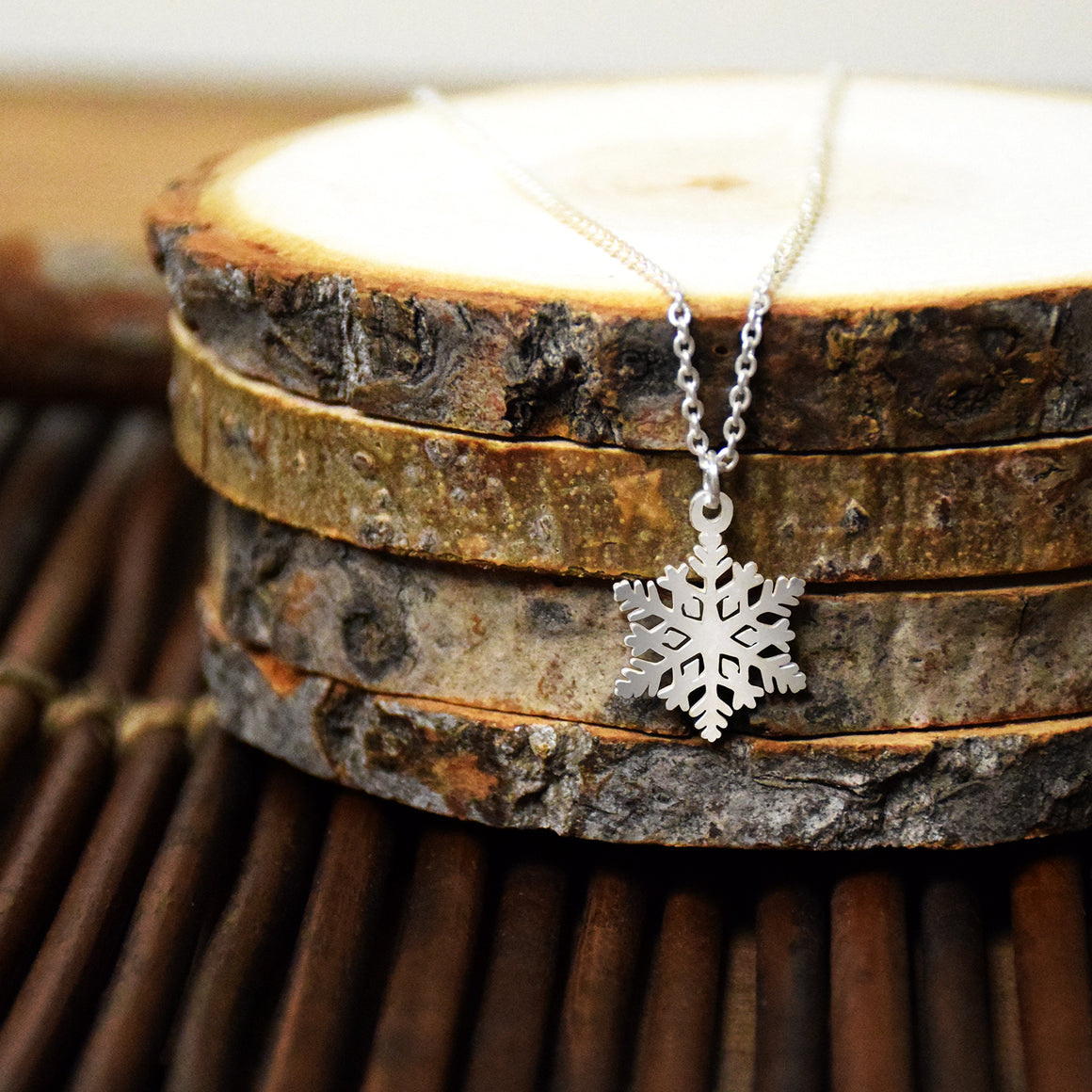 Kindness Dainty Snowflake Necklace - Silver finish