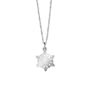 Kindness Dainty Snowflake Necklace - Silver finish