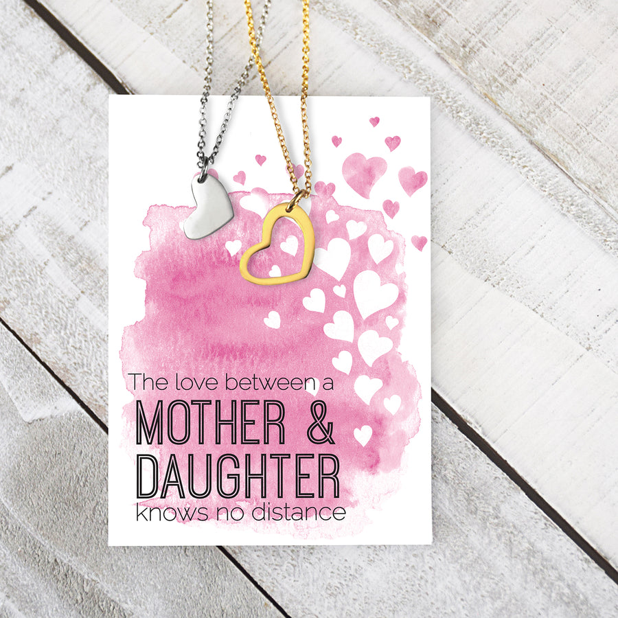 Mother and Daughter Heart Necklace - Heart Necklace Set