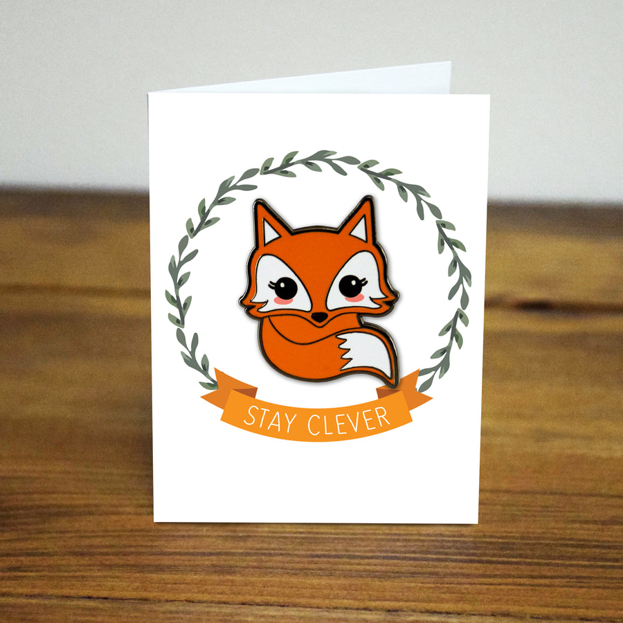 Stay Clever - Fox Enamel Pin
