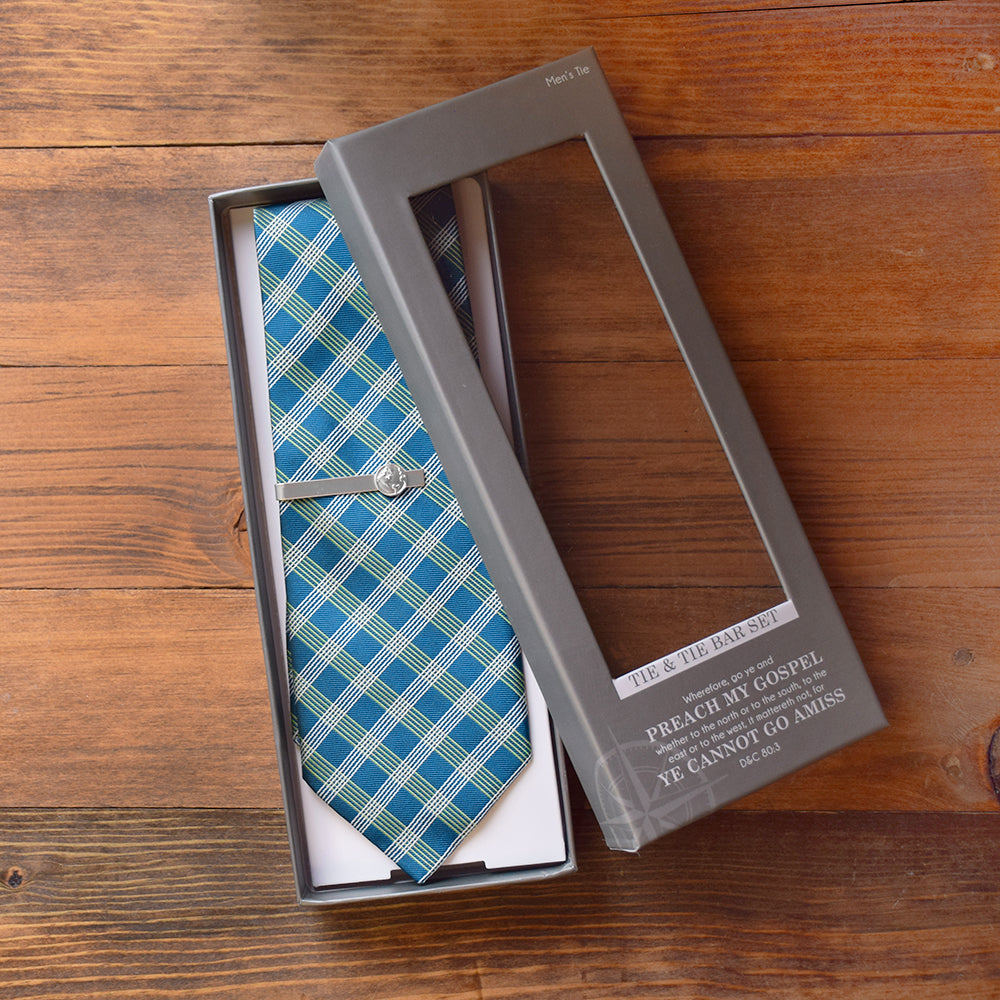 Missionary - Preach My Gospel Men's Necktie and Globe Tie Bar Set
