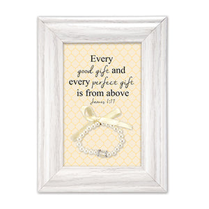 Baby Girl Blessing Gift - frame with keepsake bracelet